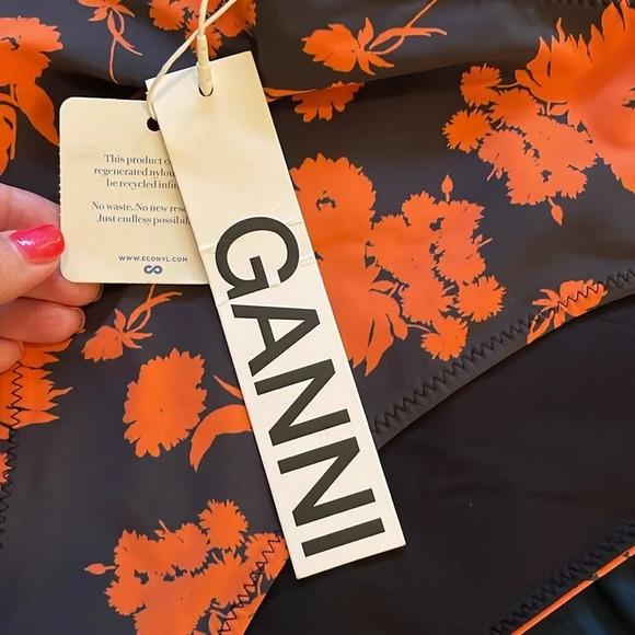 GANNI Recycled Matte Bikini Bottoms in Phantom NWT Size 44 - Picture 5 of 11